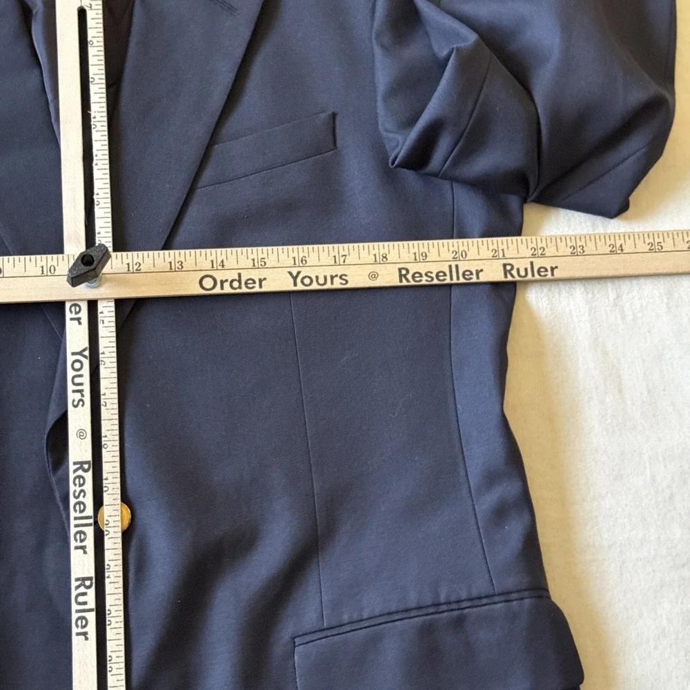 BROOKS BROTHERS Country Club Navy Gold Button Blazer 42L Loro Piana Super 120s